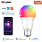Умный дом Tuya Zigbee 3.0 светильник почка RGBCW E27 9 Вт меняющая цвет Светодиодная Лампочка приложение дистанционное управление работает с Alexa Google Home