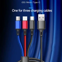 3 in 1 charging cable for iphone android type c mobile phone multi function usb one dragging three data cable phone accessories