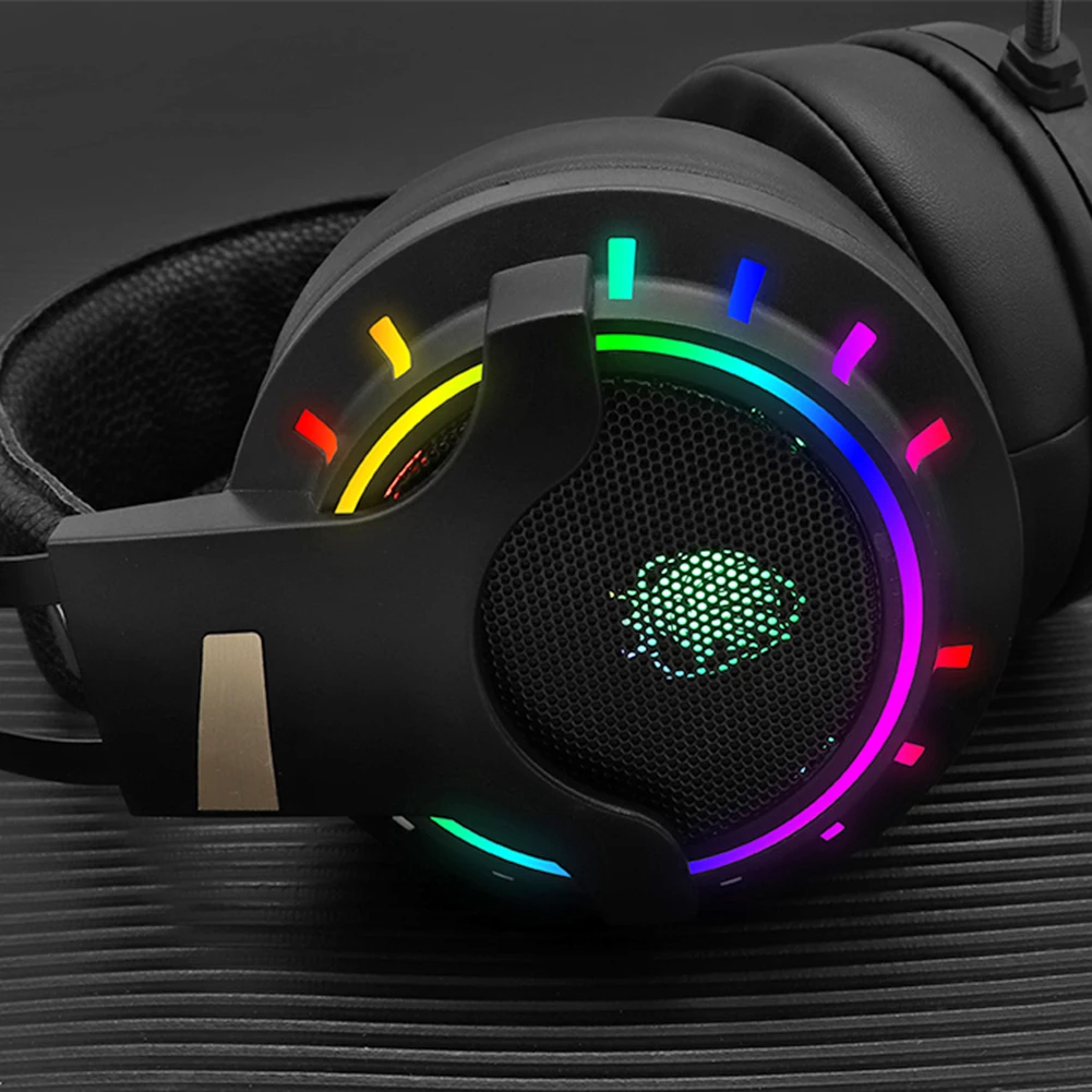 Проводные Игровые наушники K3 с RGB подсветкой 3 5 мм USB 7 1 микрофоном проводные для