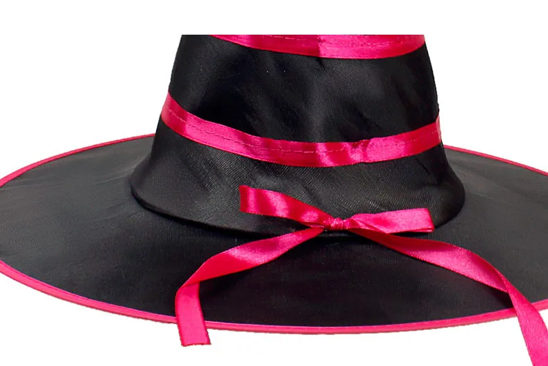 

Halloween Ribbon Witch Cap Adult Witches Hats Hallowmas Party Cosplay Props Fancy Dress Accessories Top Hat