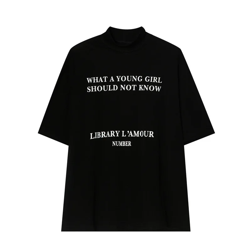 

Spring and summer new products Letter printing half high neck short-sleeved T-shirt men's trendy brand shirt men M1-AM-2610