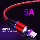 Магнитный кабель Swalle 1 м Micro USB Type C, адаптер, зарядное устройство для быстрой зарядки телефона XS 5A Max, Магнитный зарядный шнур для телефона Android