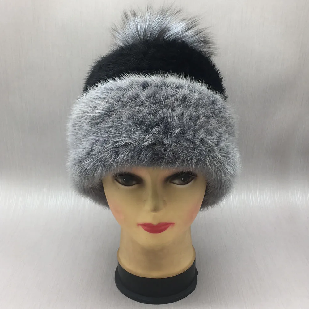 Новинка 2018 модная Брендовая женская зимняя шапка из натурального меха норки