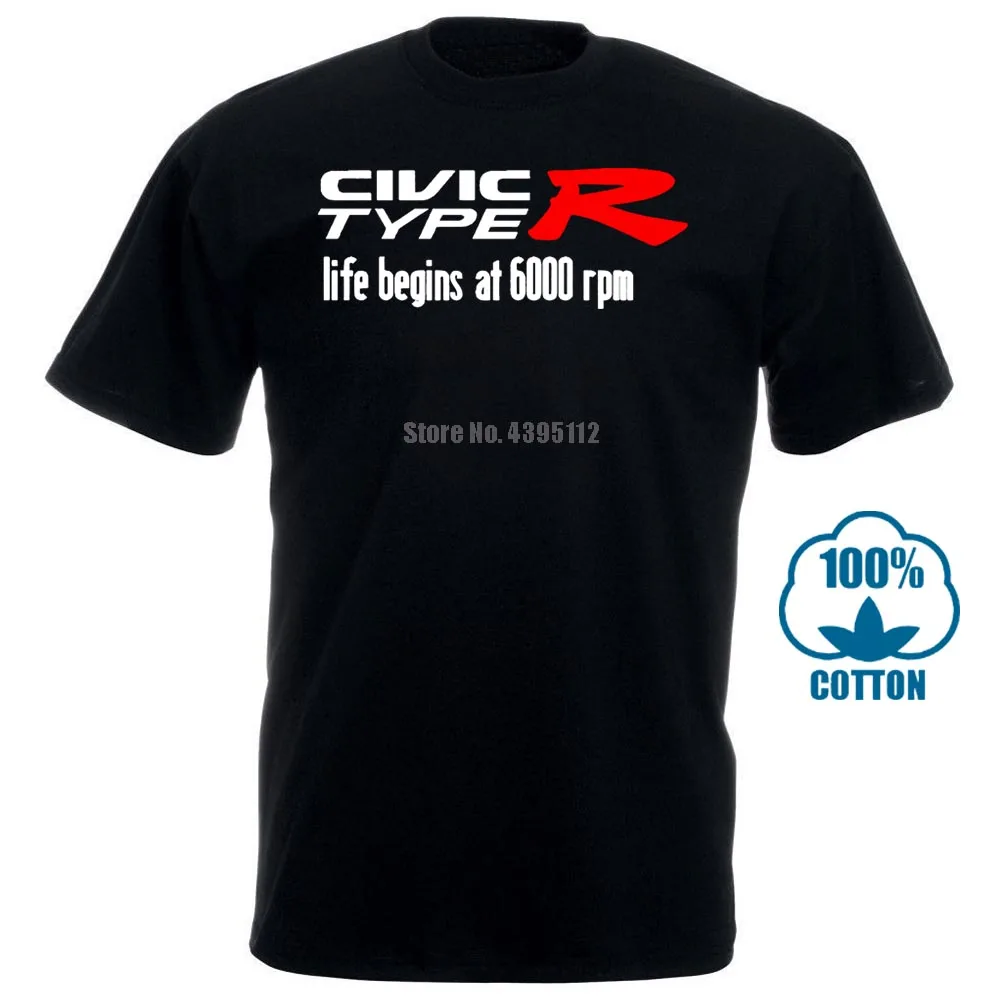Новинка 2018 модная брендовая футболка мужская Повседневная Civic Type R Life начинается
