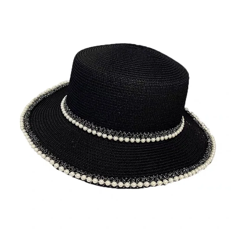 

Hat female summer sun hat tide pearl straw hat female seaside sunshade hat outing outdoor sun hat