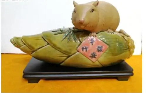 

Крысиная мышь, Зодиак, кусок бамбука для ПИН-ан-Ван, Керамическая кукла, роскошная скульптура животного, статуя, резьба, украшение для дома