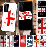 georgia flag case cover clear phone case for huawei honor 20 10 9 8a 7 5t x pro lite 5g black etui coque hoesjes comic fash
