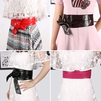 fashion women pu leather wide waist belt high quality luxury big belts retro stretch dress belt cummerbunds plus size belt