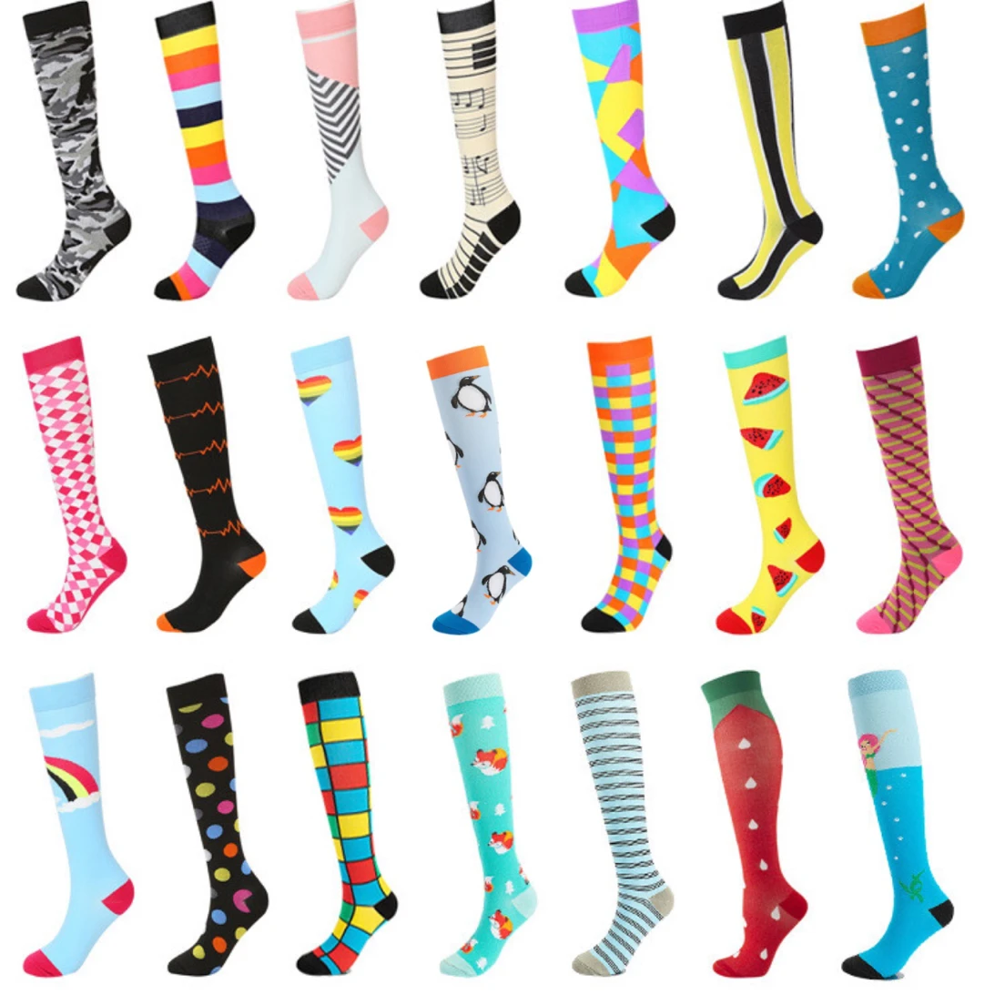 

Men Women Compression Socks Fit For Outdoor Sports Compression Socks For Anti Fatigue Pain Relief Knee Varicose Veins Socks