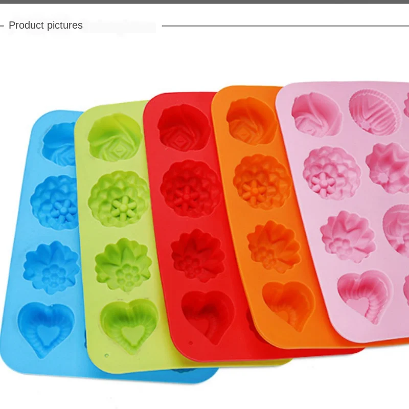 

12 hole cake baking mold silicone soap mold 3D chocolate products baking tray mold candy making tool DIY jelly mold