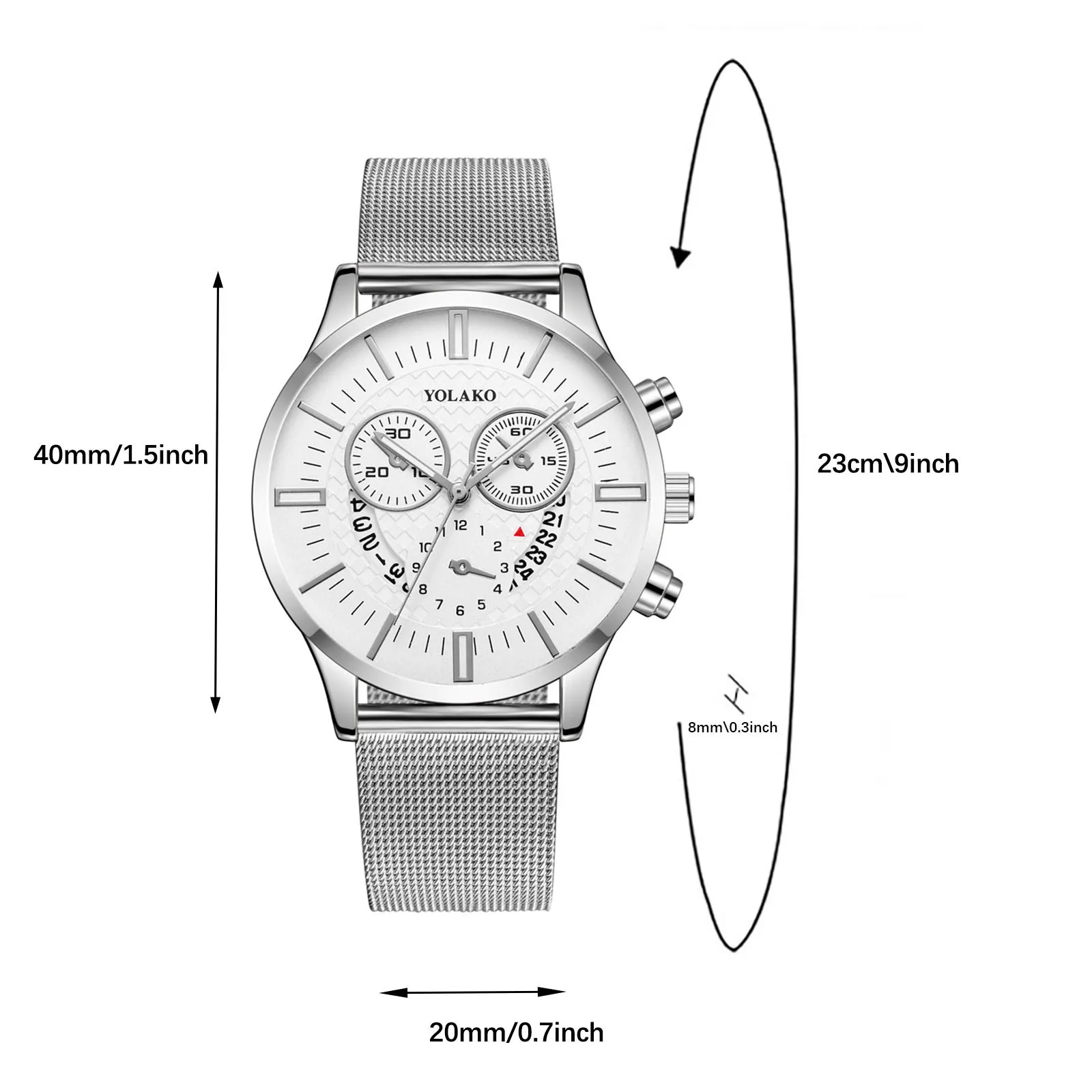 

Reloj New Round Mens Watch Glass Double Eyes And Six Pointer Dial Stainless Steel Strap Men Quartz Wristwatches Reloj Hombre