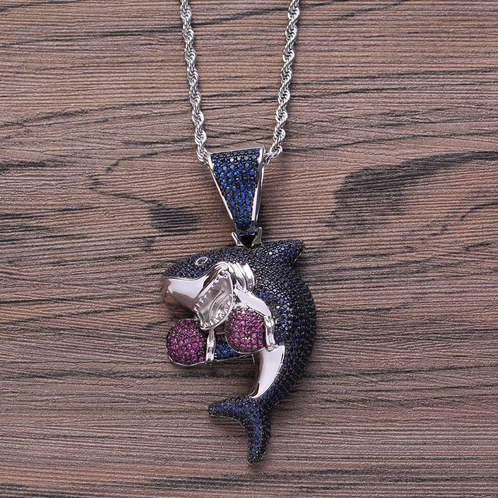 Модное сверкающее ожерелье с фианитами в стиле хип хоп CN091|Ожерелья подвеской| |