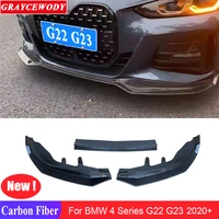 carbon fiber abs car front bumper lip aprons shovel protect perfect fit for bmw new 4 series g22 g23 2020 in car tuning modify