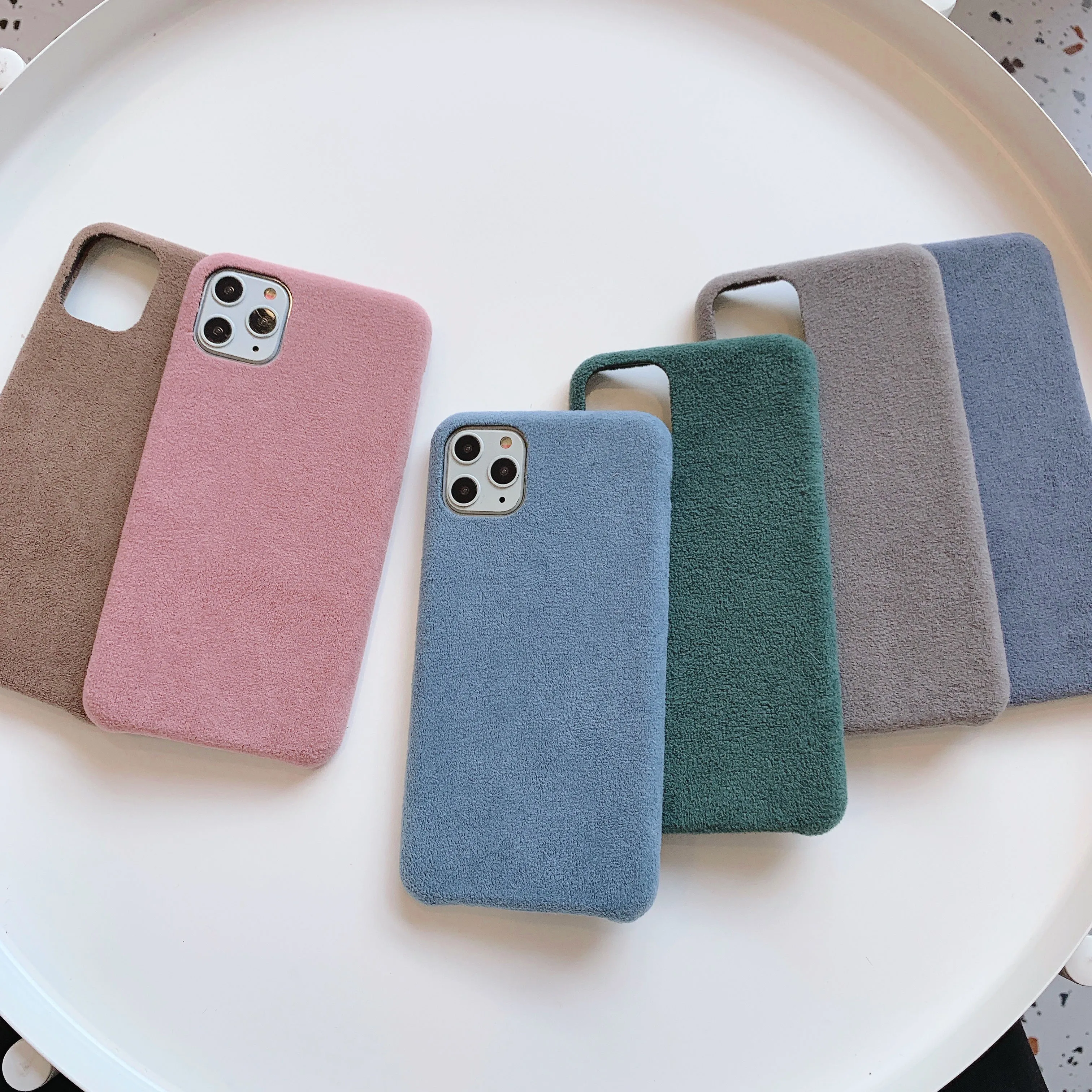 Тканевый фланелевый чехол для телефона iPhone 11 12 Pro Max X XS XR SE 2020 мягкий бархатный