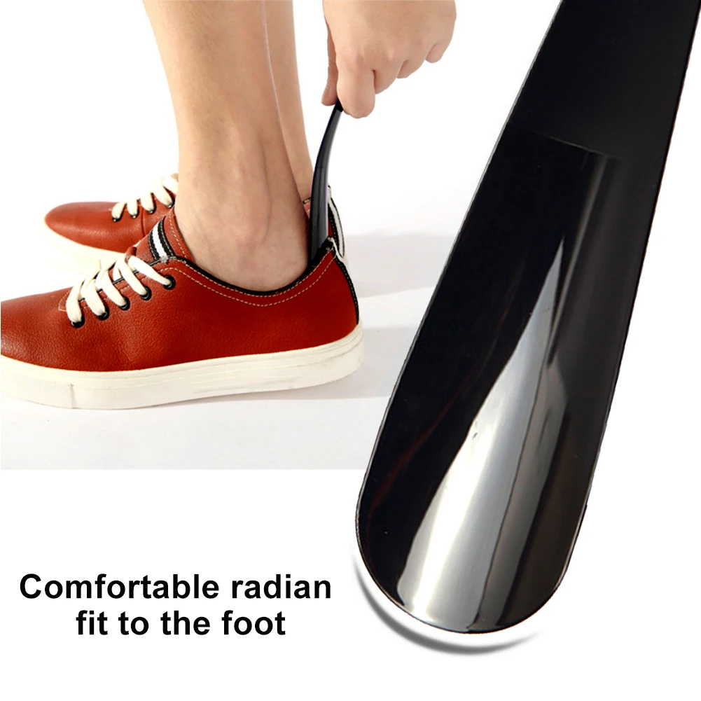 

Sturdy Black Shoe Horn Portable Spoon Arch Shape Lifter Tool Accessories Home Travel Helper Sturdy Flexible Easy to Wear