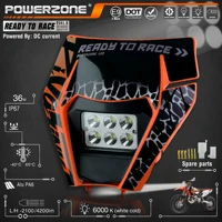 powerzone motorcycle led headlight headlamp head light supermoto fairing for ktm exc sxf mx dirt bike enduro led headlight