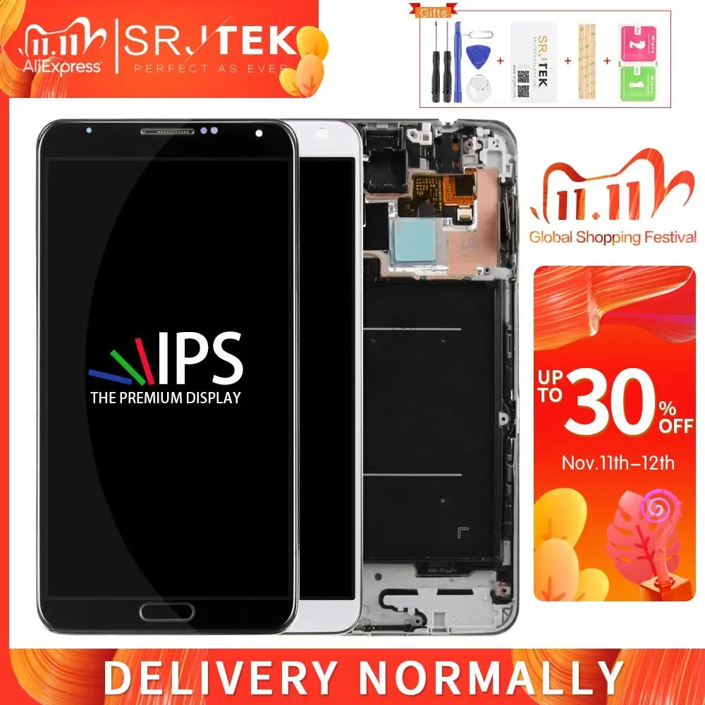 

IPS экран для Samsung Galaxy Note 3 дисплей N9005 ЖК сенсорный дигитайзер Датчик стеклянная рамка N9005 экран N900A дисплей