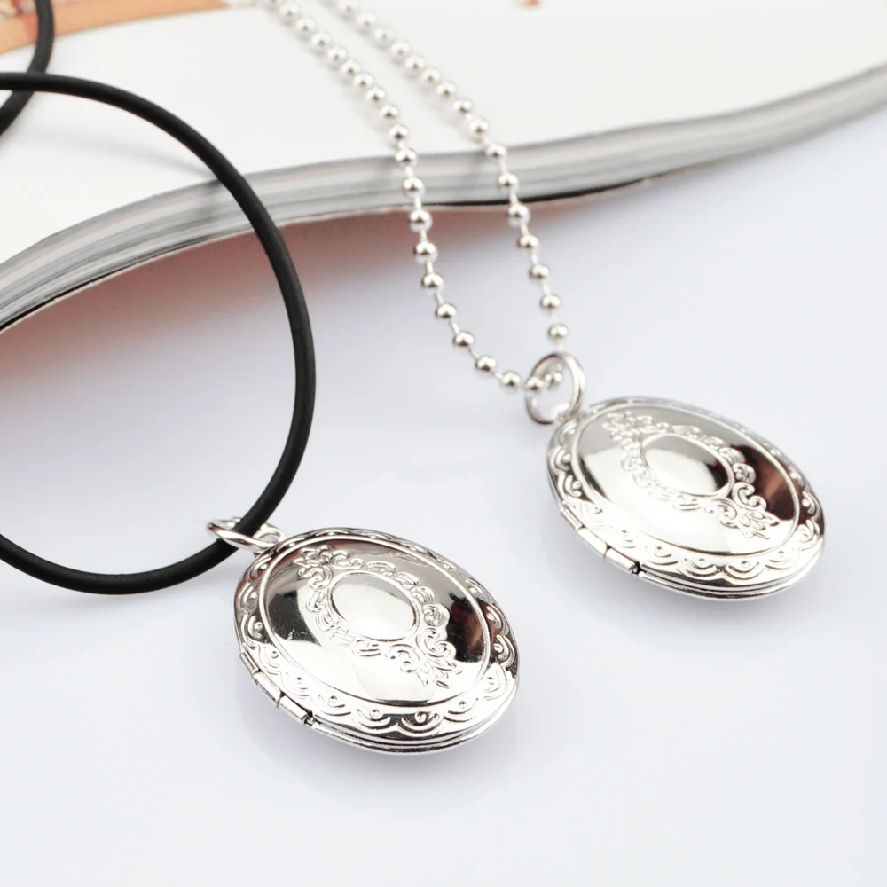 Изящный овальный резной цветок в полоску медальон кулон ожерелье женское