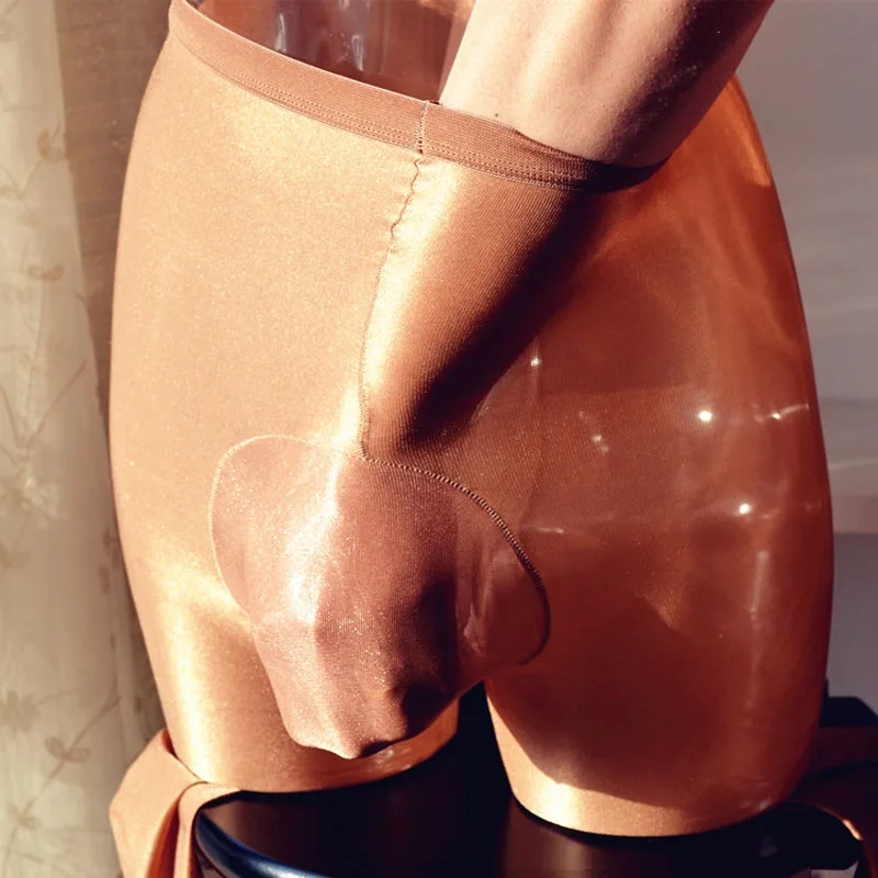 Sissy мужское Фетиш белье 70D полупрозрачное блестящее масло глянцевый пенис багажник оболочка или открытый промежность колготки