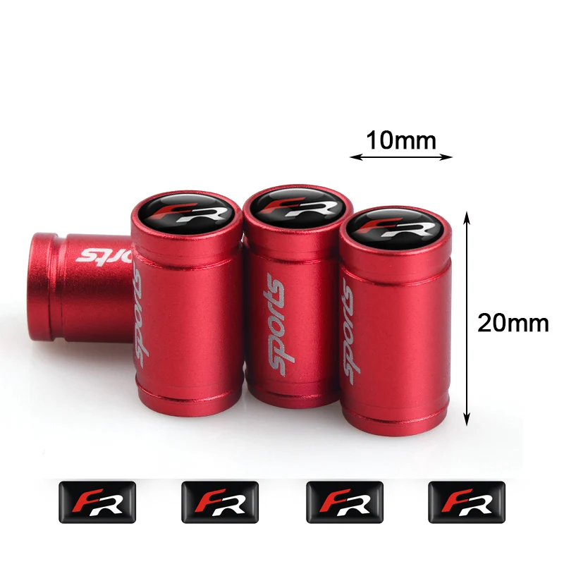 FR-red Автомобильные аксессуары 8 шт. эпоксидная эмблема FR наклейка для Seat Leon 2 FR гоночный значок вентиль шины колеса колпачки автостайлинг - Название цвета: FR-red