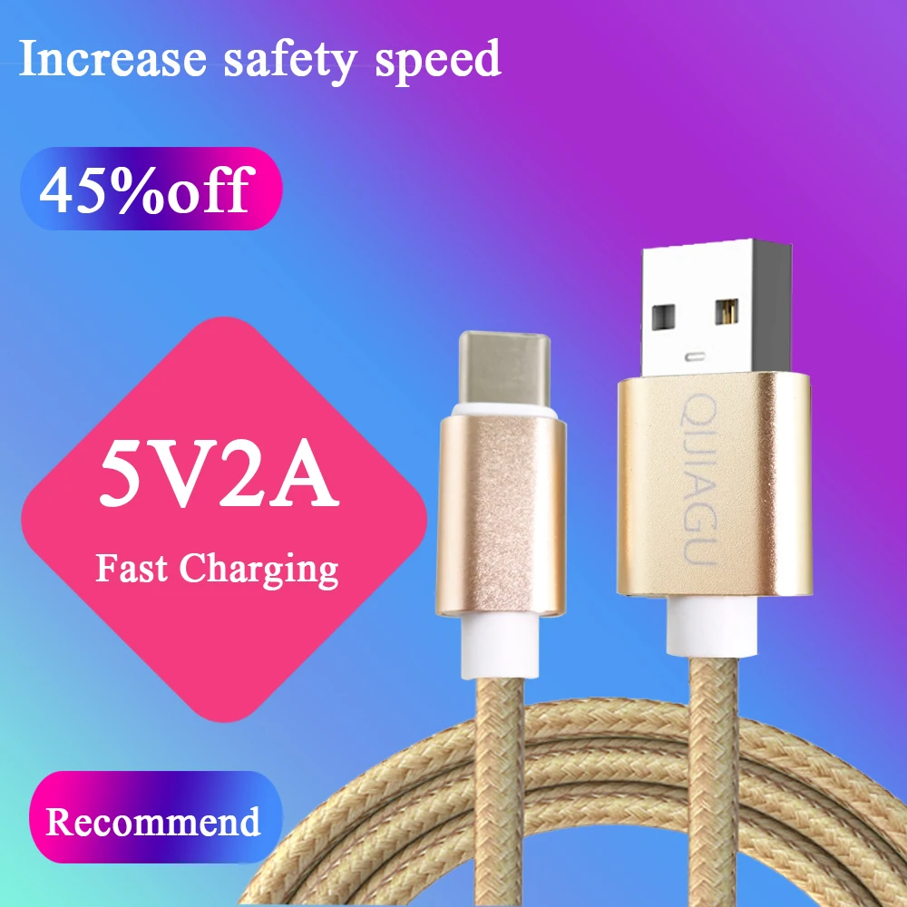 10 шт. Q2 Плетеный провод USB 2A зарядный кабель для передачи данных Android мобильный