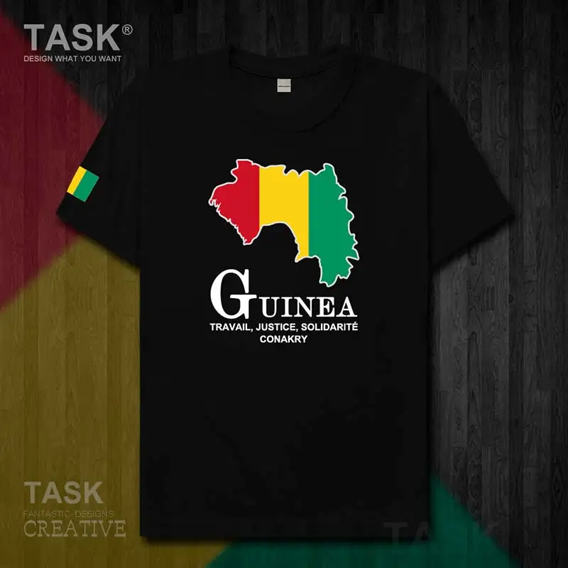 Republic of Guinea Guinean GN national team Conakry mens new t shirt top Short Sleeve sports clothes summer cotton t-shirt 50 | Мужская