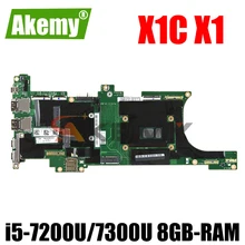 DX120 NM-B141 For Thinkpad X1C X1 Carbon 5th Gen Laptop Motherboard With i5-7200U/7300U 8GB-RAM FRU 01AY074 01AY084 100% Tested