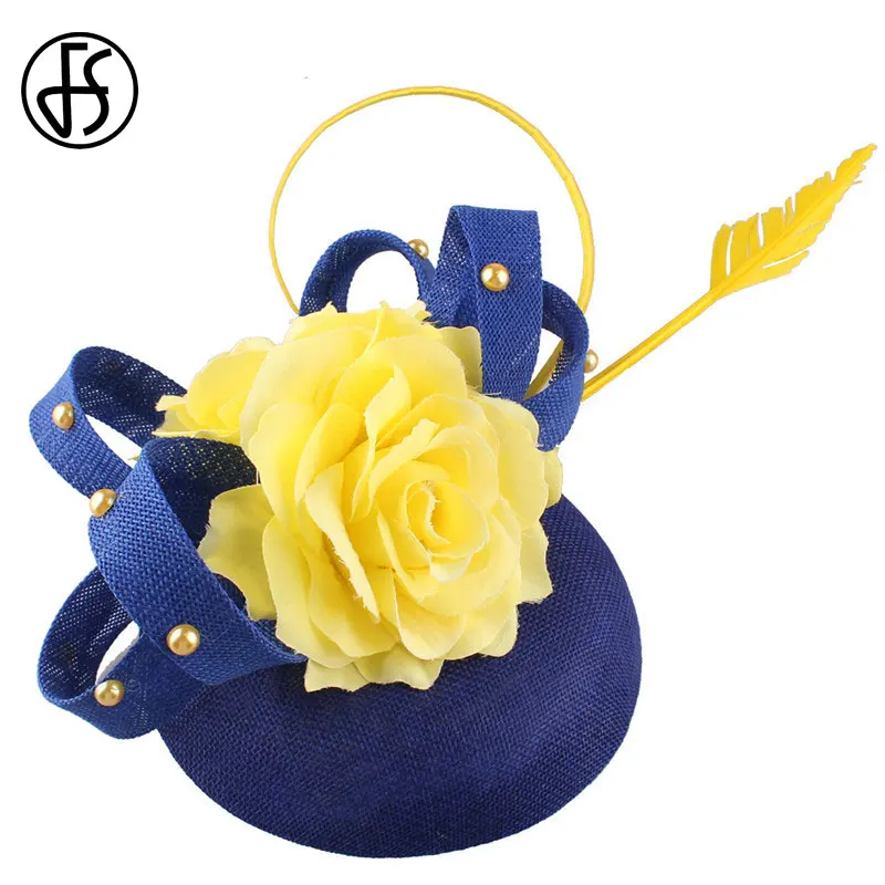 Женская вуалетка с перьями FS Шляпка из искусственных перьев свадебный головной