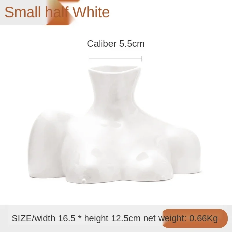 

Creative Ceramics Vase Abstract Human Body Half-length Nude Handicraft Furnishings Flowerarrangement Vase Modern Home Decoration