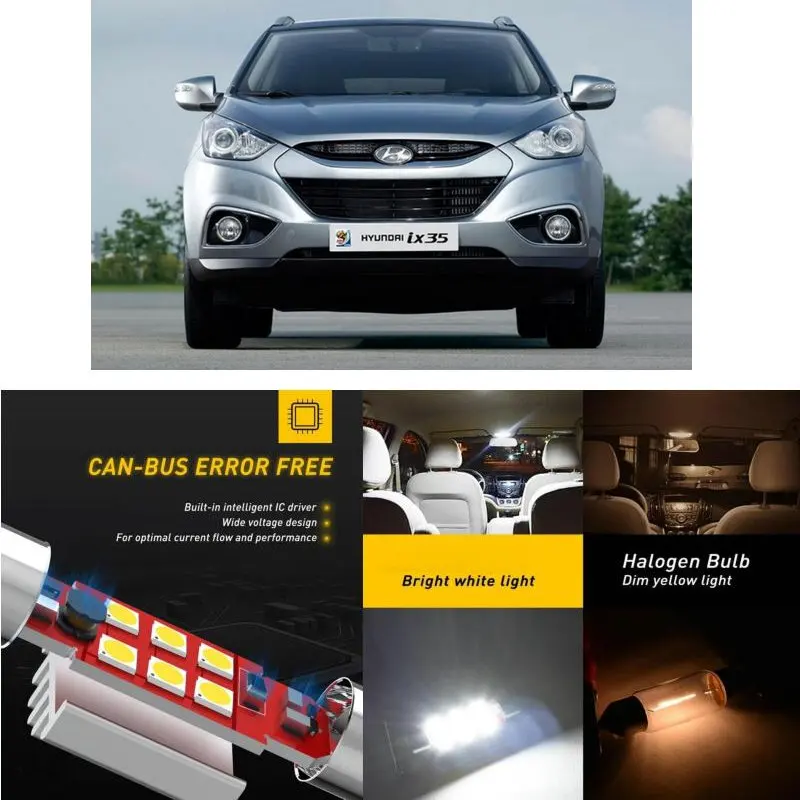 Светодиодный интерьер автомобиля огни для Hyundai ix35 lm el elh ix55 бездорожье loniq хэтчбек