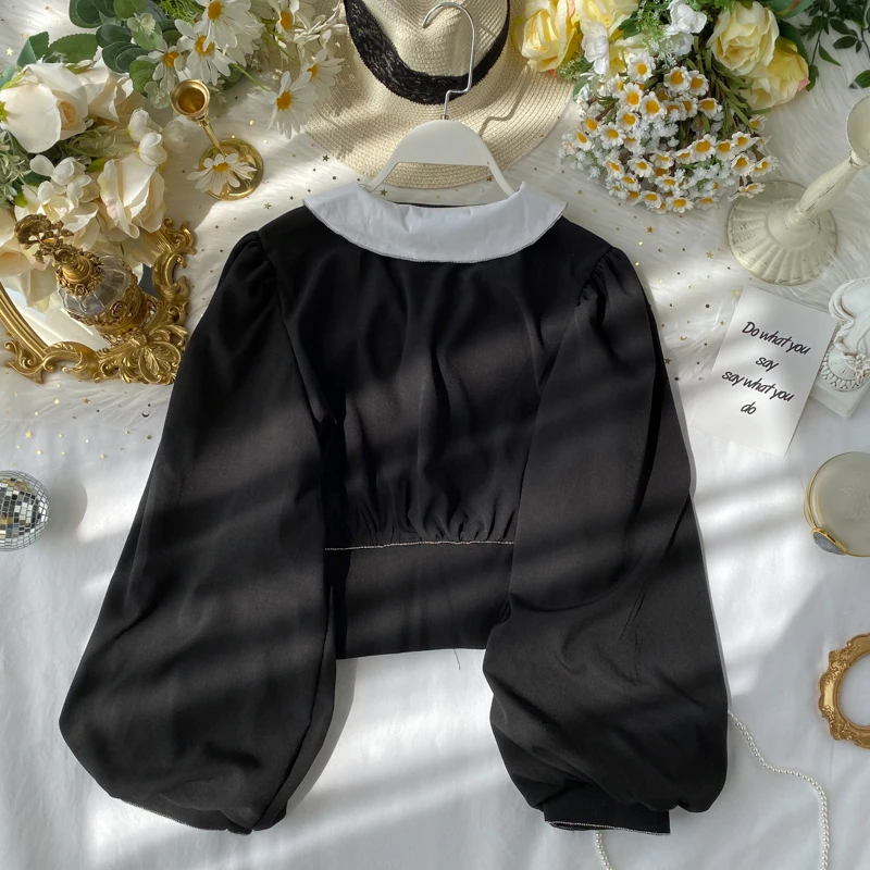 Элегантные внешние кнопки женская рубашка Весна Осень Женские однотонные