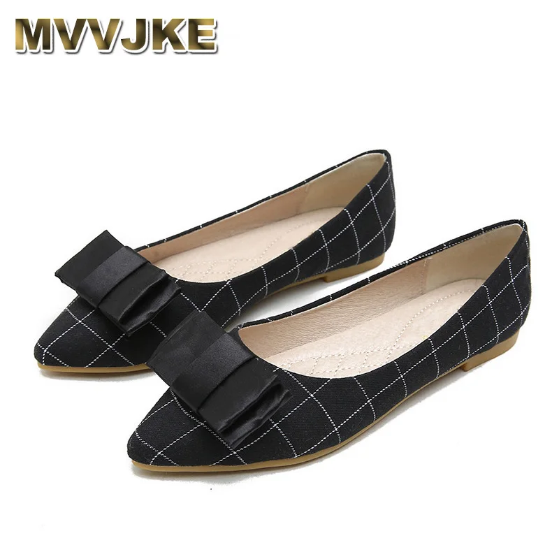 

MVVJKE 2020 Bow Women Flat Platform Loafers Lazy Shoes Ladies Canvas Fashion Lattice Slip On Breathable Casual Boat Shoes