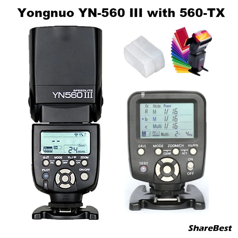 Светодиодная лампа для видеосъемки YongNuo YN 560 III Вспышка Speedlite с 560TX Wirelss передатчик