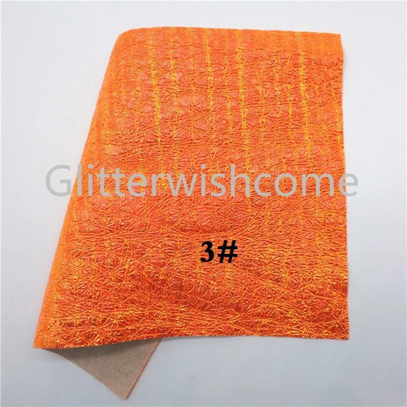 Glitterwishcome 21X29 см A4 размер винил для бантов Неон морщин Синтетическая кожа ткань