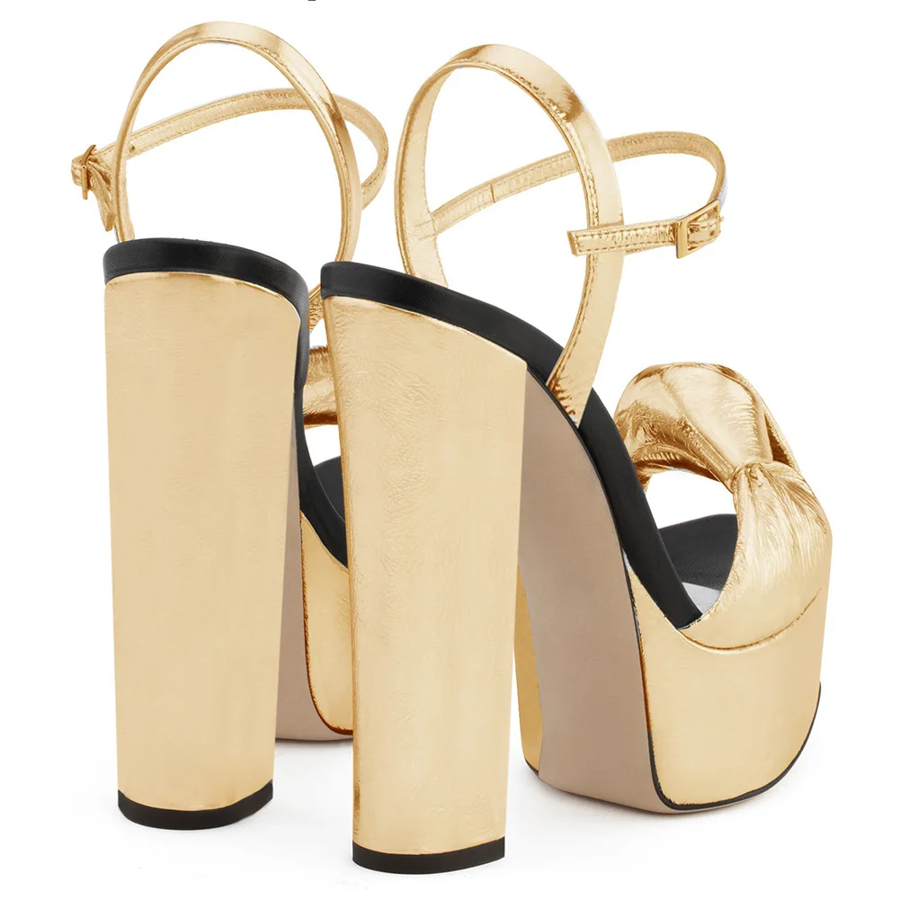 

Large size gold waterproof platform thick high heel sandals dinner shoes wedding shoes fashion shoes Chengdu