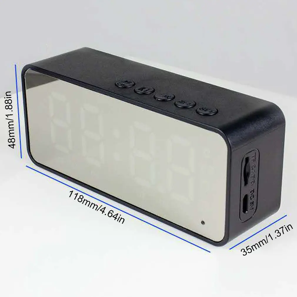 

New Multifunctional Mirror Wireless Small Durable Clock Speaker Portable Home Card Alarm Clock Home Decoration