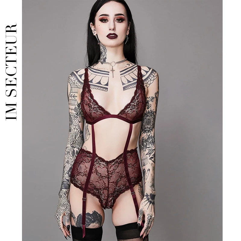 Женское Кружевное боди IM SECTEUR комплект с регулируемым бюстгальтером поясом и