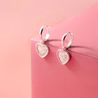MloveAcc 925 стерлингового серебра матовое покрытие сердце обруч серьги-клипсы ювелирные изделия для Для женщин вечерние подарки