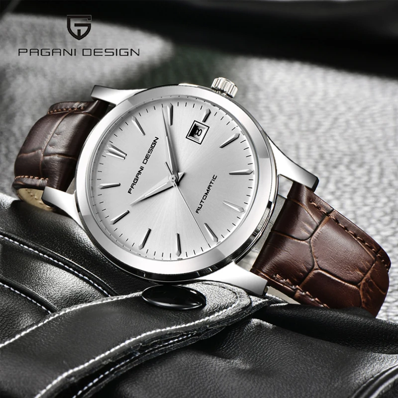 

2021 New Design PAGANI Top Brand Fashion Simple Men' Mechanical Watch Waterproof Leather Automatic Date Automatic Watch Monteham