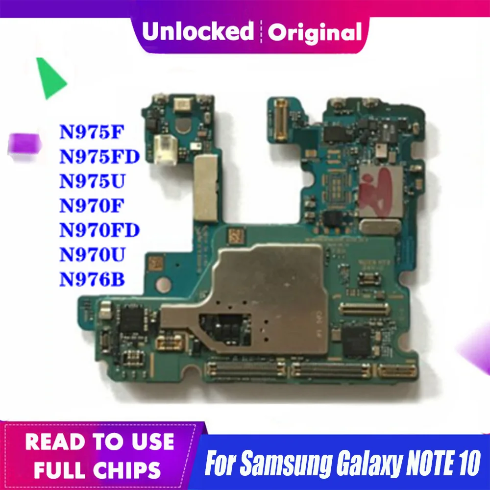 Для Samsung Galaxy Note 10 N970F N970FD N970U N975F N975FD N975U N976B Материнская плата Android OS Заменена оригинальная чистая основная плата.