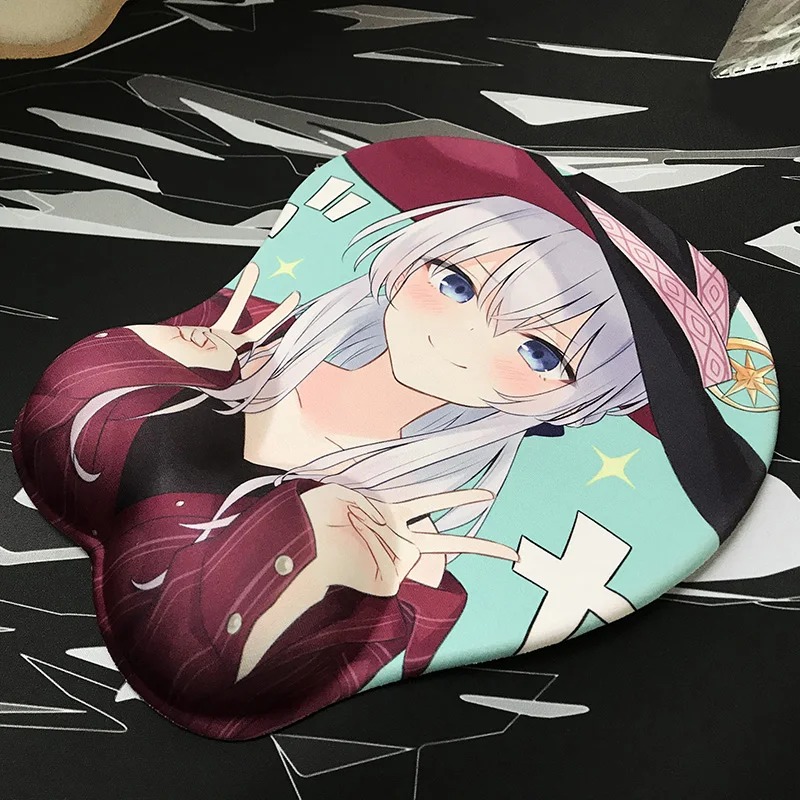 FFFAS 3D Sexy Mouse Pad Mat Fashion Gamer Wrist Rest Mousepad Gaming Tapete Pad Elaina Anime for PC Latop Notebook