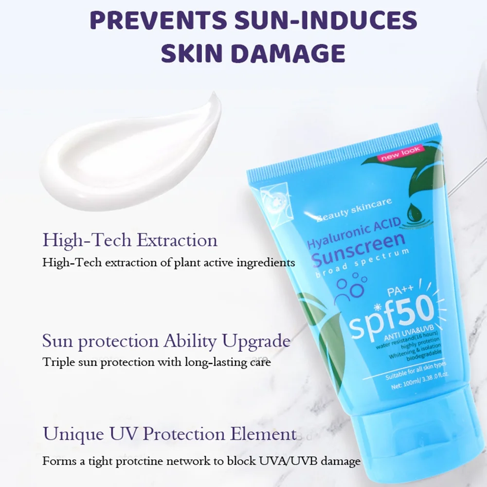 

Sunblock Sunscreen Isolation Concealer Sunscreen Spf 50 Hyaluronic Acid Sunscreen Body Skin Moisturizer Lotion 100ml