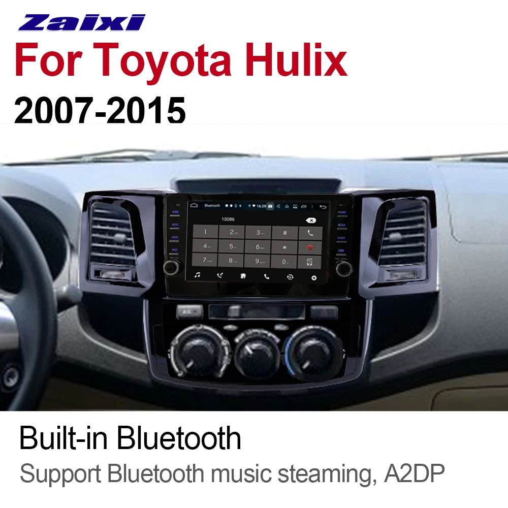 ZaiXi 2 Din Автомобильный мультимедийный плеер Android авто радио для Toyota Hilux 2007 ~ 2015 DVD GPS