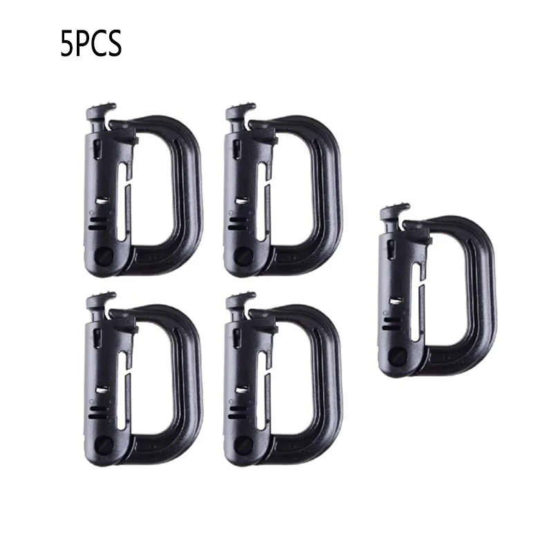 

5PCS/lot Multipurpose Small D-Ring Locking Hanging Hook Clip Climping Molle Webbing Snap Key Buckle Button Release Carabiner