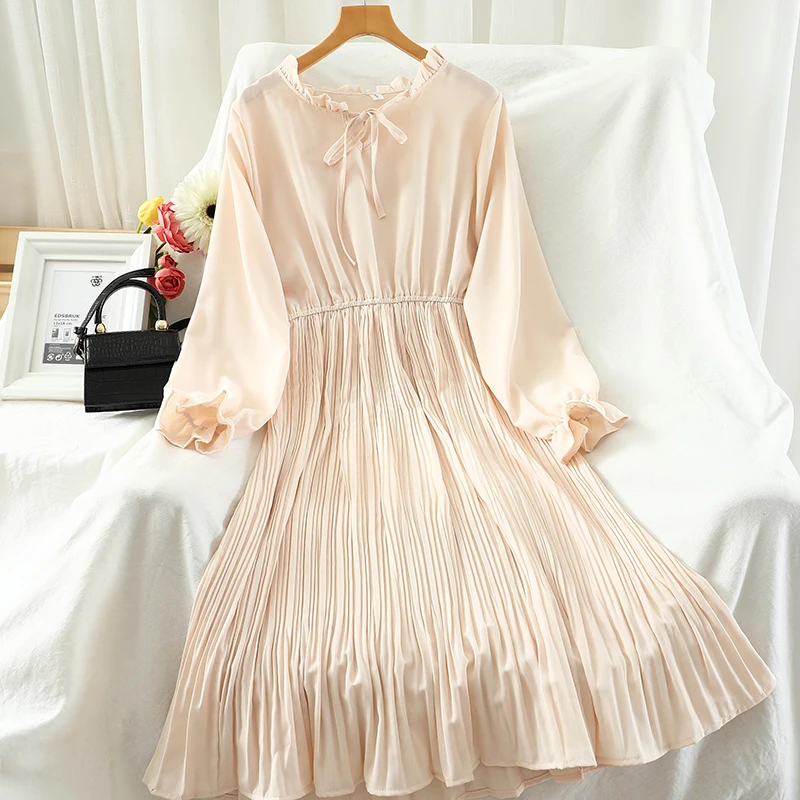 Женское шифоновое платье средней длины плиссированное праздвечерние чное с