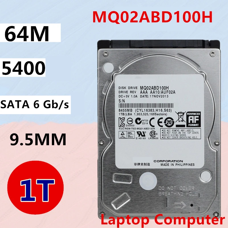 

New Original SSHD For Toshiba 1TB 2.5" SATA 6 Gb/s 64MB+8G 5400RPM For Internal SSHD For Notebook SSHDFor MQ02ABD100H