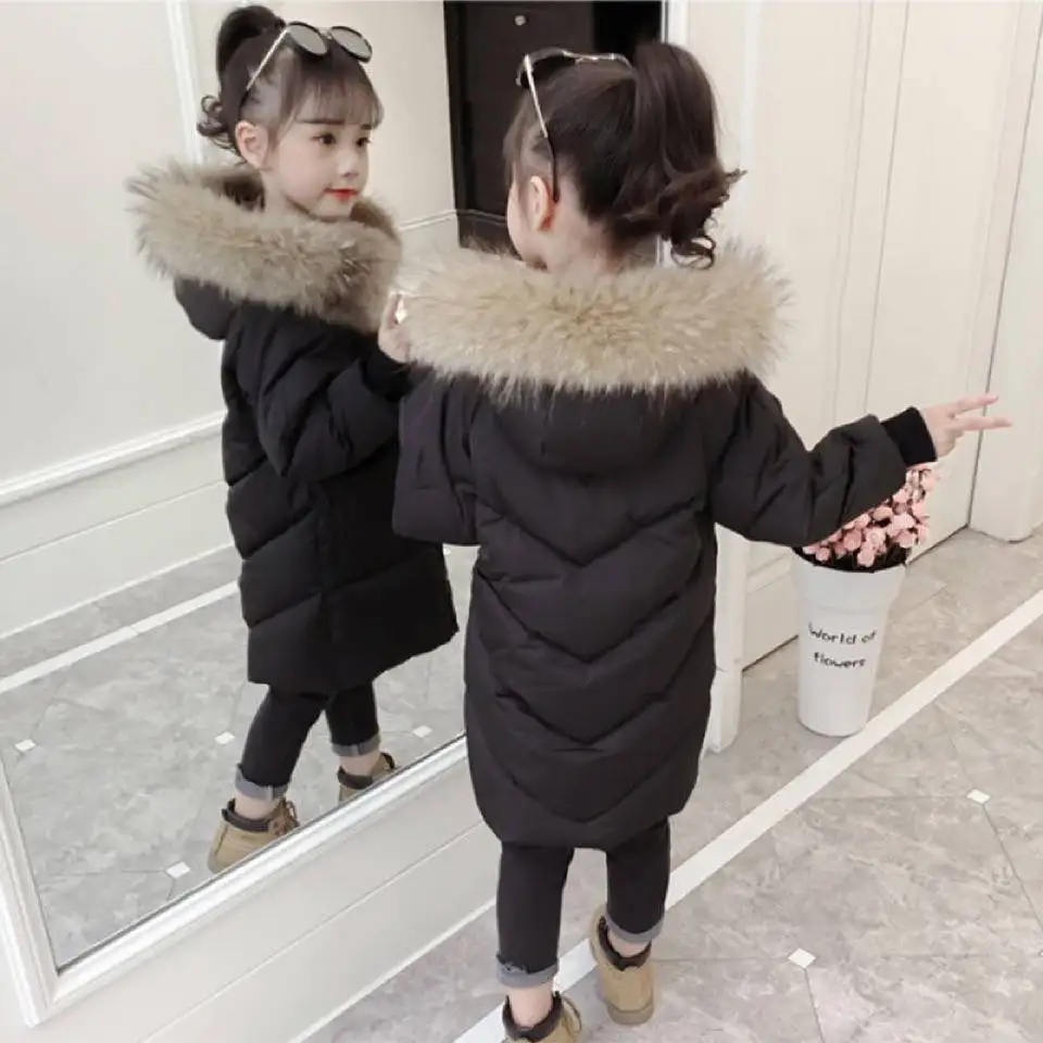 Парка для маленьких девочек детское пуховое пальто с капюшоном зимние детские
