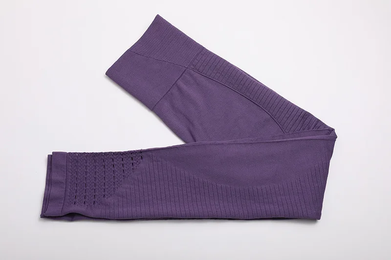 purple as image Леггинсы для бега, женские, энергетические, бесшовные, с контролем живота, эластичные, для спортзала, Колготки с высокой талией, спортивные Леггинсы, штаны для бега, для спортзала, фитнеса - Цвет: purple as image