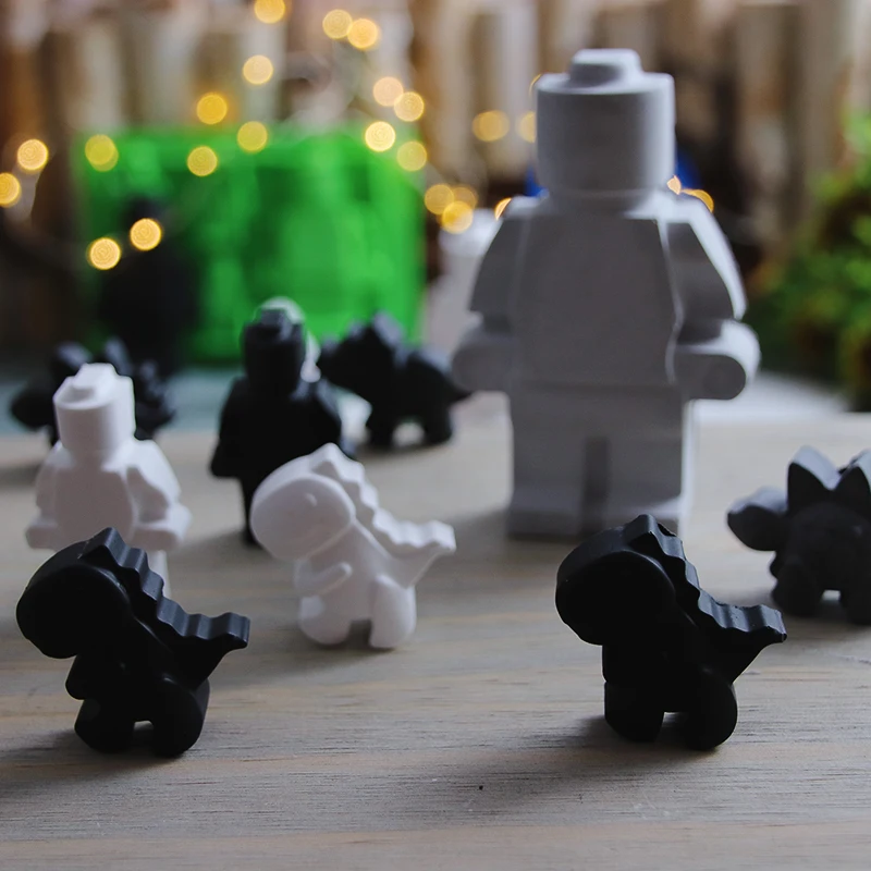 Силиконовая форма в виде роботов для свечей 3D Строительные блоки шоколада