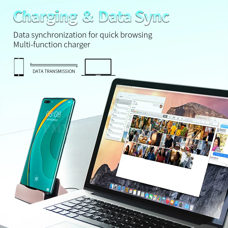 Настольная Зарядка Док станция для зарядки и синхронизации данных iPhone 11 Android Тип C